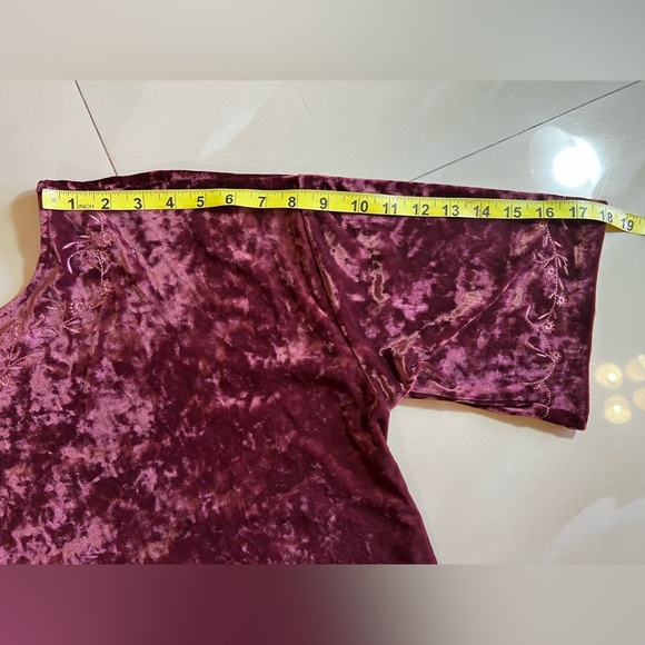 J.Jill Pinot Multi Embroidered Velvet Tunic Top Purple Size L - Picture 7 of 16